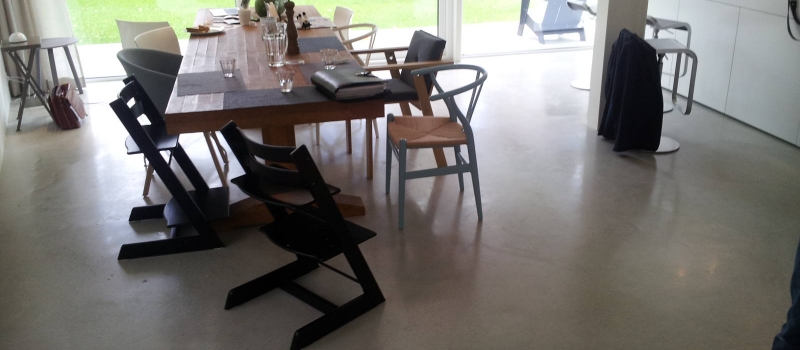 Woonbeton in gezoete uitvoering Woonbeton, beton polijsten, gepolijst beton, InTelliFloor